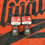 Milwaukee 49-66-6254 Shockwave Impact 1/2 Drive 22mm Standard 6 Point Socket. Fixed Price $18.00.