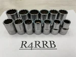 Snap-on Tools New 13pc 1/2" Drive Metric 12 Point Shallow Socket Set 313swmya. Fixed Price $369.95.