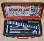 Bernzomatic 21 Piece Socket Set 1/4" And 3/8" Sq Drive. Vintage. Model S1438. Fixed Price $25.00.