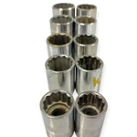 Allen 12222 1 1/4, 12220 1/8 12 Point, 1/2 In Drive Socket Set, 10 Pcs, Usa. Fixed Price $34.00.