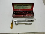 Rare Vtg Indestro 17 Pc 1/4"&3/8" Socket Set No. 7701 Usa Made. Fixed Price $75.00.