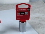 Craftsman Cmmt 44267, 18mm 1/2 Drive 12pt Metric Socket, Taiwan. Fixed Price $3.50.