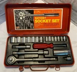 Vintage Himark 1/4" & 3/8" Drive 21 Pc Sae 6pt 12 Point Socket Set Japan. Fixed Price $24.98.