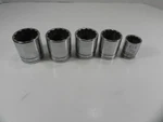 Snap On 5 Pc Sae 1/2 Dr Chrome 6pt Shallow Socket Sw421 Sw401 Sw381 Sw361 261. Fixed Price $54.99.