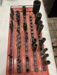 Matco Socket Tray + Lot Of 31 Assorted Deep Impact Sockets. Fixed Price $299.00.