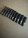 Stanley Black Chrome 10 Piece Deep Metric 6 Point Socket Set For 1/4 Drive. Fixed Price $24.99.