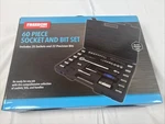 Freedom Tools 60 Piece Socket And Bit Set, 35 Sockets 22 Precision Bits New. Fixed Price $13.99.