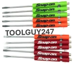 (10) Ten Snap On Pocket Screwdriver Flat Tip Screwdrivers, Magnet End, Mixed New. Fixed Price $26.95.