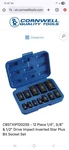Cornwell Impact Inverted Star Plus Sockets Cbstxip12023s New. Fixed Price $43.00.
