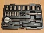 Master Mechanics 119010 1/4" 3/8" Drive 24 Pcs 3/16"-3/4" Socket Driver Bit Set. Fixed Price $18.00.