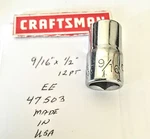 Craftsman 9/16" X 1/2" Dr Socket - Ee 47503 12 Pt Made In Usa- Free Ship. Fixed Price $9.96.