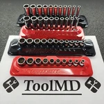 Snap-on Tools New 42pc 1/4" Drive 12-point Metric & Sae Socket Set W/mag Trays. Fixed Price $1100.00.