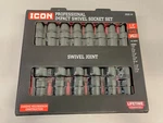 New - Icon I3us-14 Pro 1/2" 14-piece Sae Impact Swivel Socket Set. Fixed Price $84.99.