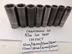 Made In Usa Craftsman 1/2"dr 6pt Deep Metric Impact Sockets Gk Series. Fixed Price $54.50.