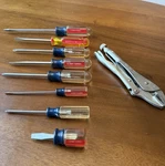 Craftsman Usa Screwdrivers (5) & Phillips (3) Petersen Dewitt Vice Grips. Fixed Price $44.00.