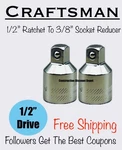 Lot Of 2 Craftsman 1/2" Drive To 3/8" Socket Adapter Reducer Cmmt99222. Fixed Price $13.99.