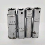 Lot Of 4 Mac Tools Deep Impact Sockets 1/4" Drive Sizes 11/32, 7/16, 9/32, 5/16. Fixed Price $23.95.