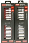 Icon (s2sdm-12) 3/8" Drive 2-pcs Metric & Sae Semi-deep Socket Set, New Free S&h. Fixed Price $89.00.