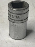 Vintage Snap-on Chrome Socket Sw414 Usa 1/2" Drive 7/16" Sae 8-point. Fixed Price $6.95.
