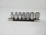 Mac Tools 7 Piece Set X168 To X74 3/8" Drive 8 Pt Shallow Chrome Sockets W/tray. Fixed Price $67.32.