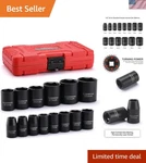 6-point Metric Socket Set - 14-piece, Shallow Impact, Chrome Vanadium Quality. Fixed Price $50.89.