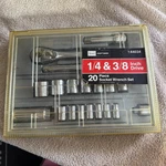 Vintage Craftsman 44035 20 Piece-sears Socket Wrench Set 1/4 & 3/8 Inch Reduced. Fixed Price $79.99.