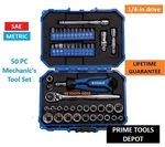 Kobalt 50-piece Sae/metric Mechanics Tool Set, Lifetime Warranty, Model. Fixed Price $49.95.