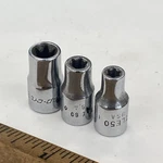 3 Pc Snap-on Usa 1/4" Drive Inverse Torx Sockets Usa, Tle50, Tle60, Tle80a M0375. Fixed Price $34.95.