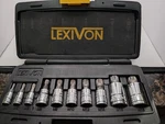 Lexivon Xzn Triple Square Spline Bit Socket Set, Premium M4 - M18, Black. Fixed Price $23.99.