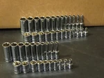 Matco Silver Eagle 1/4" Drive 20-pc Sae And 26-pc Metric 6 Point Sockets New. Fixed Price $165.50.