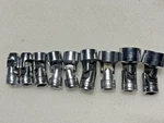 Snap On Tools Flexible Swivel Universal 3/8" Drive 9 Piece Standard Sockets Tool. Fixed Price $179.00.