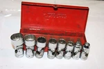 Snap-on Tools 3/8" Drive Older Style Sae Shallow Universal Socket Set + Kra223. Fixed Price $200.00.