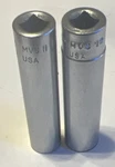 Vintage Snap-on Tools Deep Sockets 1/4 Drive Mvs11 11/32 & Mvs12 3/8 12 Point. Fixed Price $23.95.