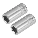 2pcs 6 Point 1/4-inch Drive E10 External Torx Shallow Socket Cr-v Steel. Fixed Price $14.52.