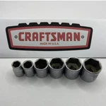 Craftsman 6pc 3/8 Drive Sae 6-point Shallow Socket Set -v- Series Made In Usa. Fixed Price $41.24.