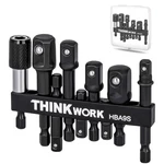 Thinkwork Impact Socket Adapter Set, 1/4" 3/8" 1/2" Drill One Size. Fixed Price $18.04.