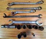 Vintage New Britain Sockets, Screwdriver Bit, And Wrenches. Fixed Price $24.99.
