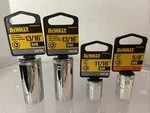 Dewalt Set Of 4 Sockets Sae (3) 3/8 Dr, (1) 1/2 Dr More Info In Description. Fixed Price $20.00.