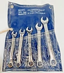Vintage Valley 5-piece Combination Wrench Set 3/8 - 5/8 Wrap Up Tool Pouch. Fixed Price $14.99.
