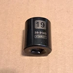 Stanley 19mm 19 Mm Black Socket, 3/8" Drive 6 Point, 86-314b Metric Size. Fixed Price $2.00.