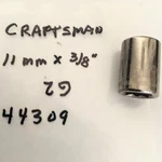 Craftsman Standard Socket 11mm X 3/8" - 12 Pt G2 44309 Made In Usa. Fixed Price $9.86.