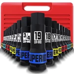 1/2" Drive Master Impact Hex Bit Socket Set, Metric & Sae, 20-piece 1/2 Inch .... Fixed Price $62.51.