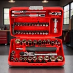 52-piece 1/4" Drive Compact Socket And Bit Set Heavy Duty Mechanic Tool Kit. Fixed Price $129.70.