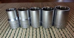 5 Pc Craftsman -v- Series 1/2" Drive 12 Pt Sae Chrome Socket. Fixed Price $19.99.