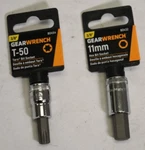 Gearwrench 11mm 3/8" T-50 Torx Bit Socket Heat Treated Bases Lot Of 2. Fixed Price $5.99.