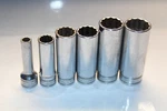 Snap-on 3/8" Drive Deep Socket Lot (6pc) Sf241 Sf221 Sf201 Sf181 Sf141 Sf081 Sae. Fixed Price $120.00.