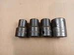 Lot Of 4 Wright 1/2" Drive 6 Point Shallow Well Impact Sockets Preowned. Fixed Price $37.00.