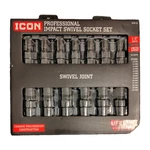 Icon Professional Impact Swivel Joint Socket Set 1/2" Drive Metric 13-piece New. Fixed Price $117.11.