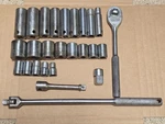 Proto 26 Pc Socket Set 1/2" Drive 12 Pt Deep & Standard Sae Ratchet Breaker Bar. Fixed Price $50.00.