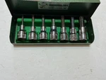 Vtg S-k Tools Usa 7pc 3/8 Drive Sae Hex Bit Socket Set In Metal Case 1/8"-3/8". Fixed Price $50.00.